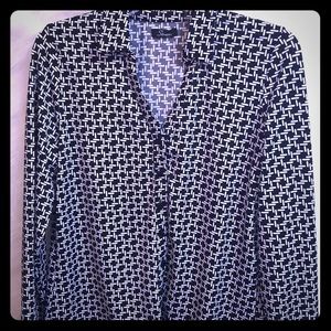 Strazzi - Black & White Long Sleeve Button Up M